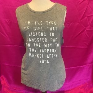 Rock rose couture Los Angeles size small gray true yoga tank top